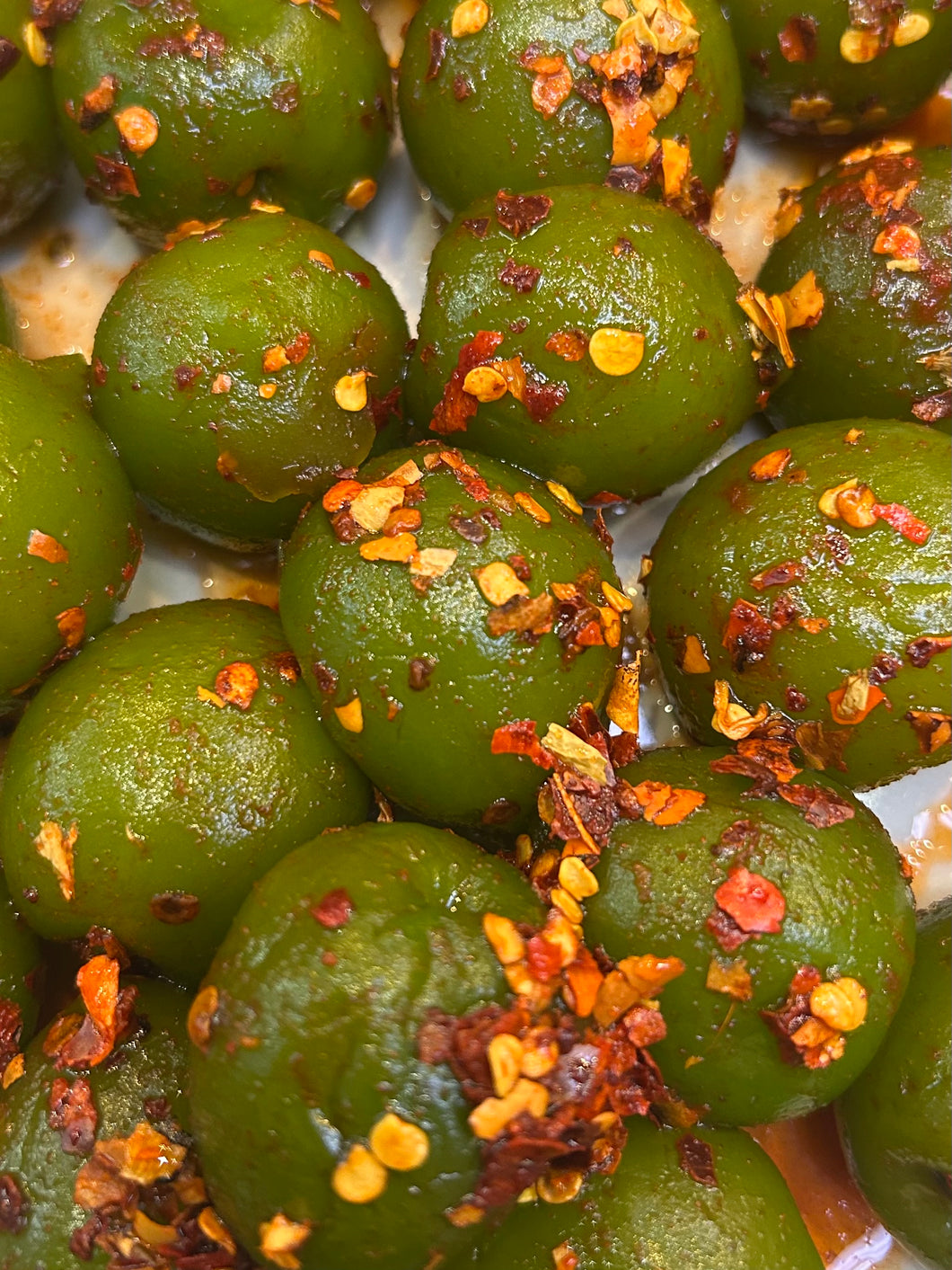 3129 (plt)Spicy Green Pickle Plum - Mận Xanh Giòn Cay (plt )