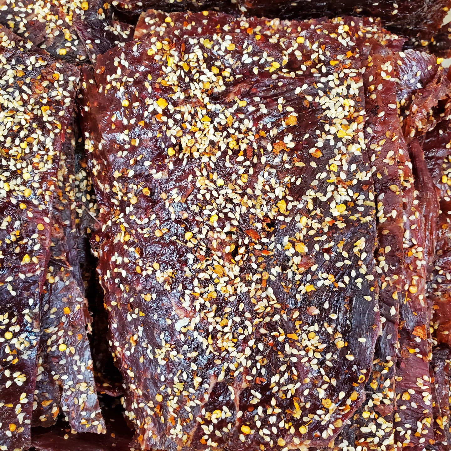 #1012-Sesame BBQ Beef Jerky -Khô bò mè hương vị khô nai cay